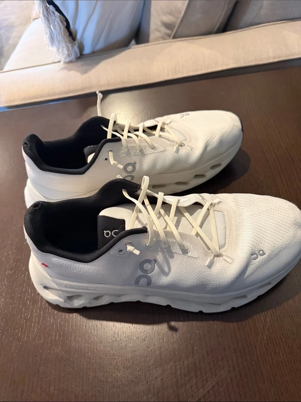 On Running Men's White Athletic Running Shoes with Black Collar - Cloudtilt - Picture 6 of 7